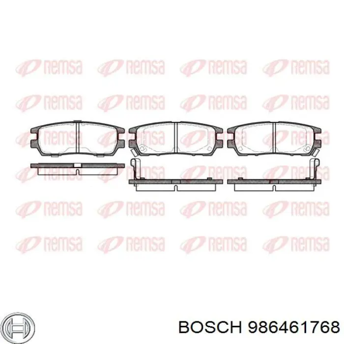 986461768 Bosch Колодки гальмівні задні, дискові