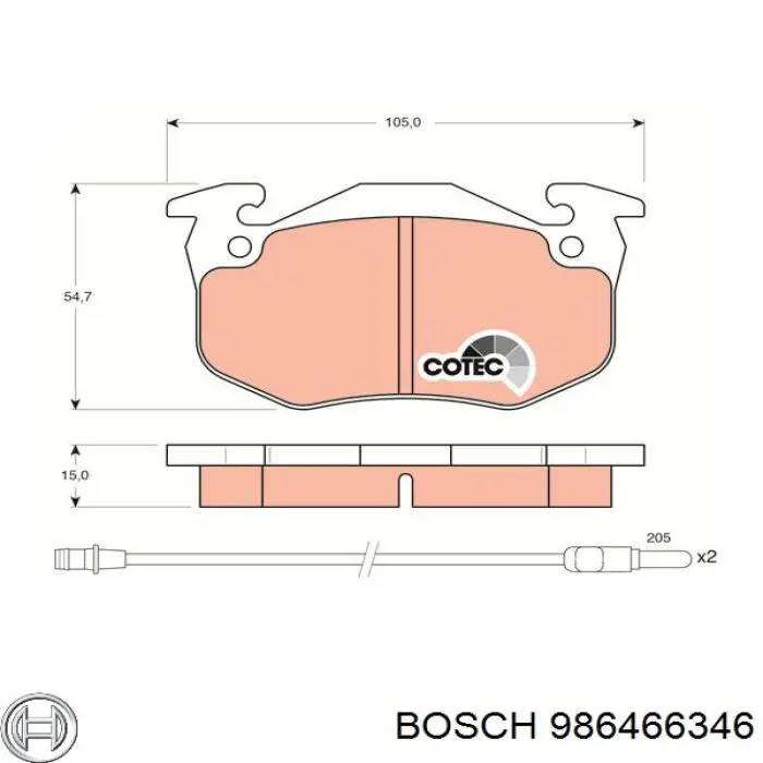 986466346 Bosch колодки гальмівні передні, дискові