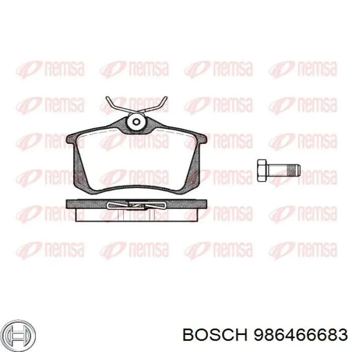 Задні гальмівні колодки Bosch 986466683 ціна, від 18.54 USD
