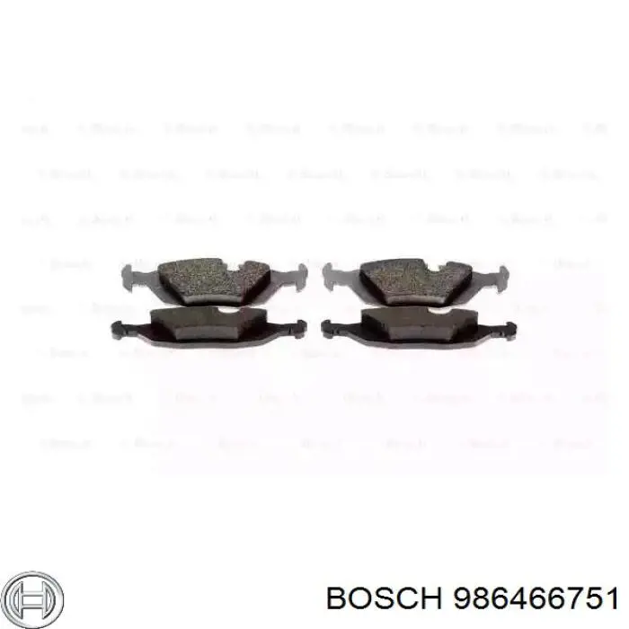 986466751 Bosch колодки гальмові задні, дискові