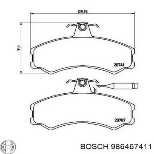 Купити 986467411 Bosch Колодки гальмівні передні, дискові