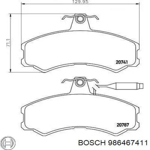 986467411 Bosch колодки гальмівні передні, дискові