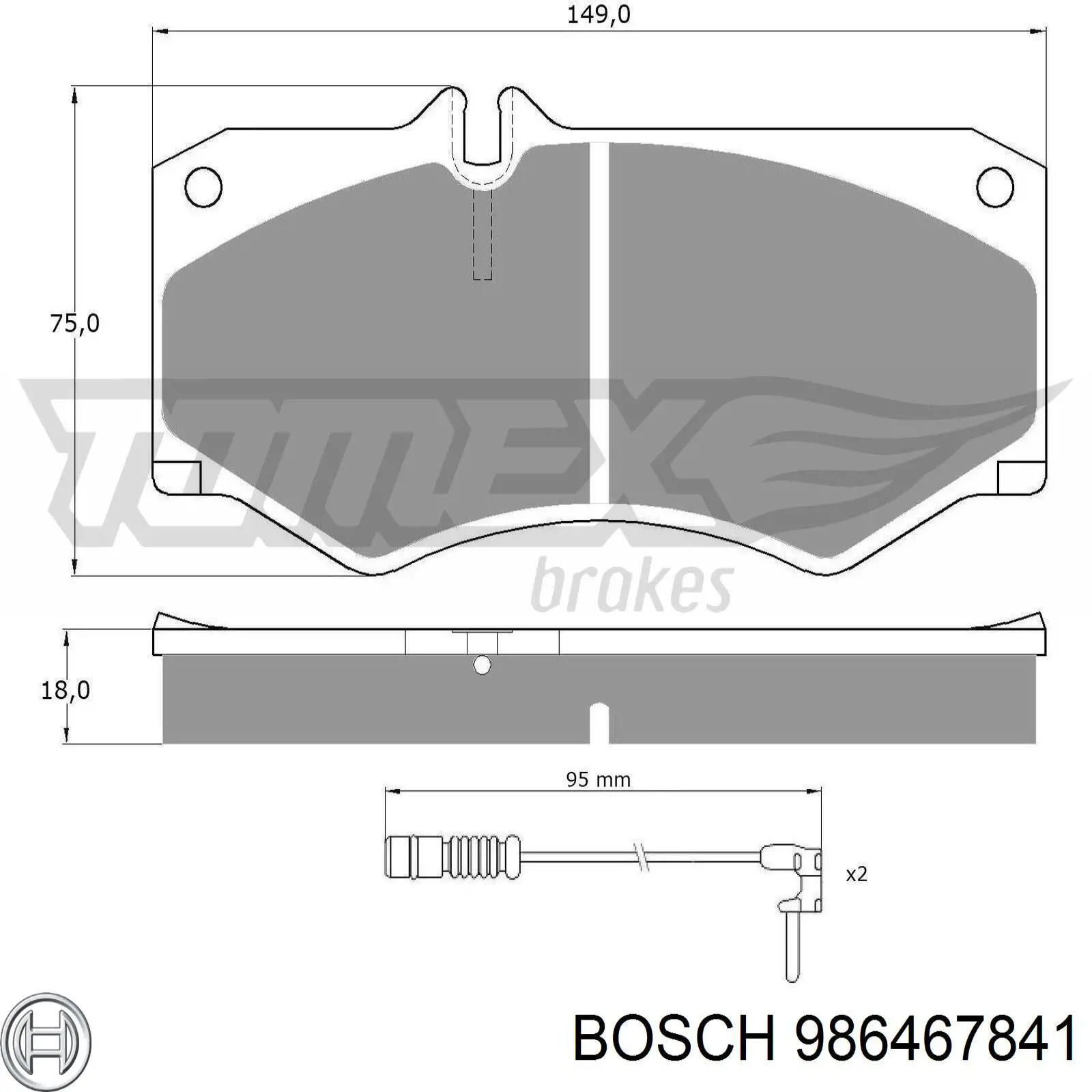 986467841 Bosch Передні гальмівні колодки