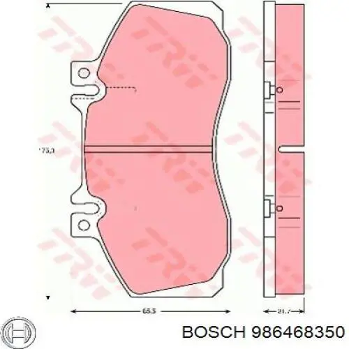 986468350 Bosch Колодки гальмівні задні, дискові