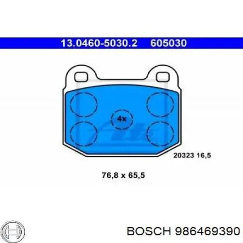 Гальмівні колодки Bosch 986469390 ціна, від 10.69 USD