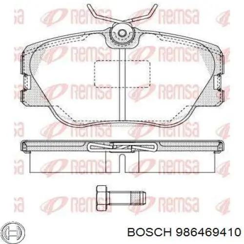 Купити 986469410 Bosch Колодки гальмівні передні, дискові