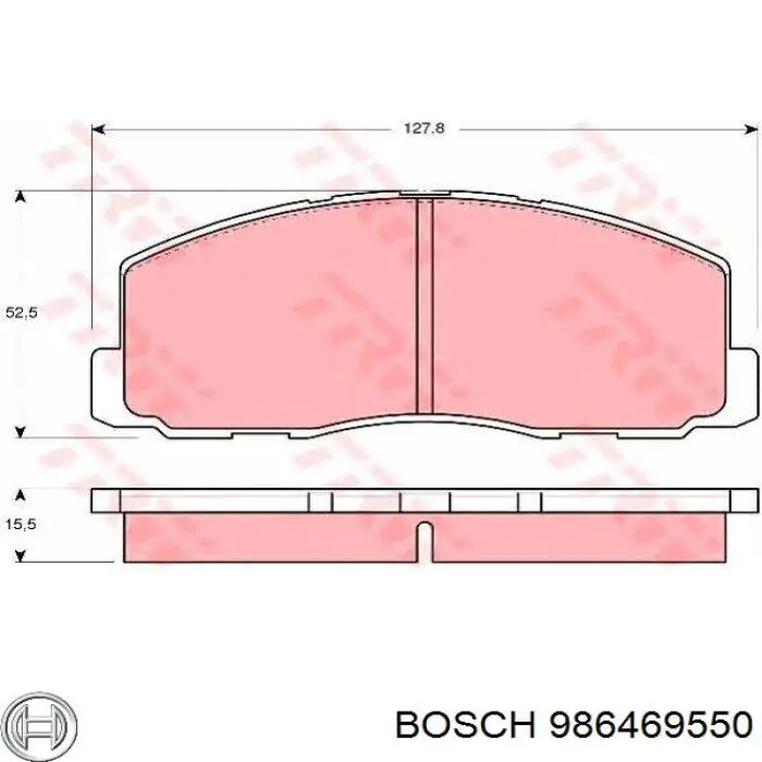Передні тормозні колодки 986469550 Bosch