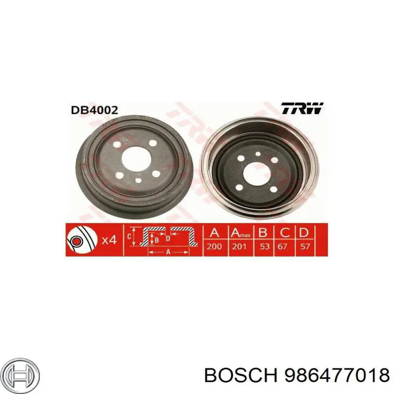 Барабан гальмівний задній 986477018 Bosch