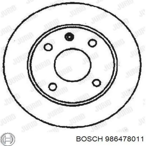 986478011 Bosch диск гальмівний передній