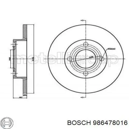 Гальмівні диски передні 986478016 Bosch