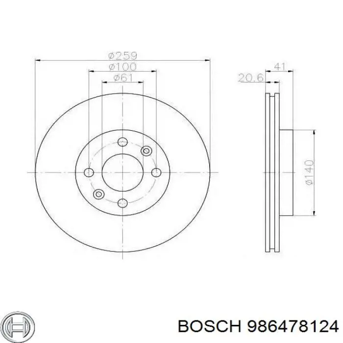 Гальмівні диски передні 986478124 Bosch