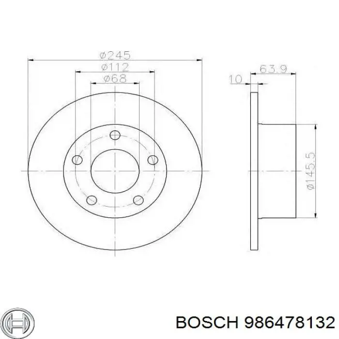 986478132 Bosch Дискові гальма