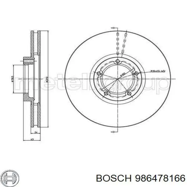 986478166 Bosch Гальмо дискове переднє