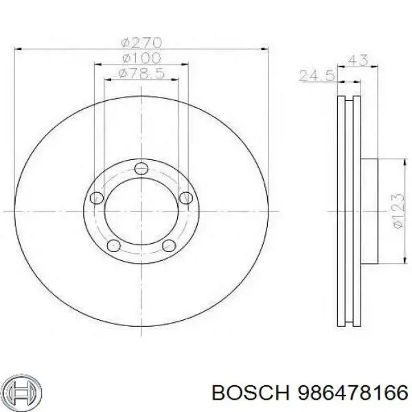 Купити 986478166 Bosch Ротор гальмівний