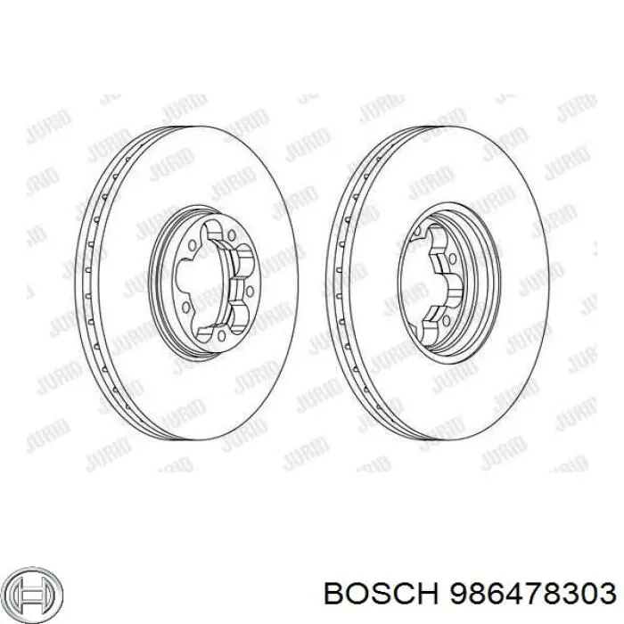 Диск гальмівний передній 986478303 Bosch