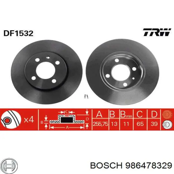 Купити 986478329 Bosch Ротор гальмівний