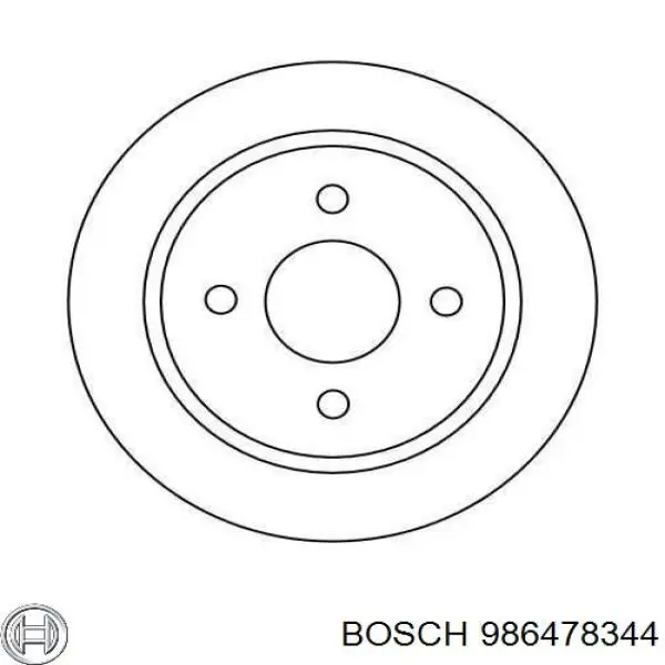 986478344 Bosch диск гальмівний задній
