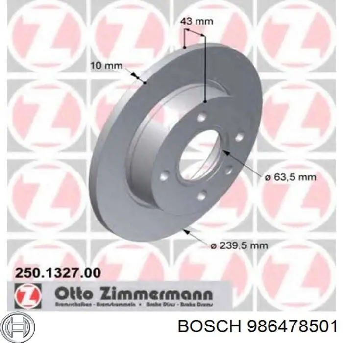 986478501 Bosch Гальмо дискове переднє