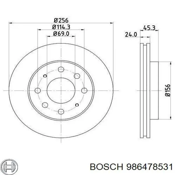 Купити 986478531 Bosch Ротор гальмівний