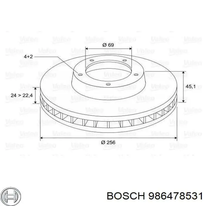 Гальмівні диски передні 986478531 Bosch