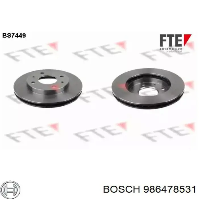 Диск переднього гальма Bosch 986478531 ціна, від 30.40 USD