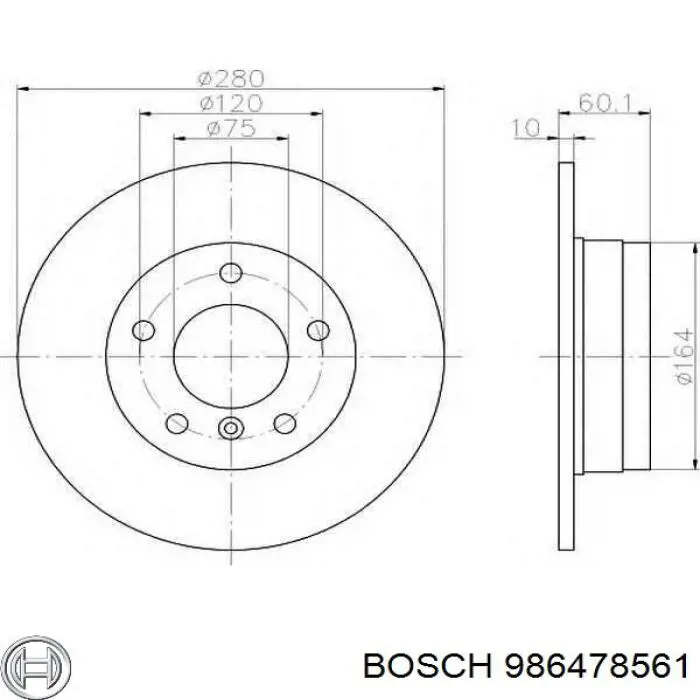 Гальмівні диски 986478561 Bosch