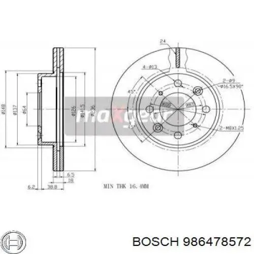 986478572 Bosch Гальмо дискове переднє
