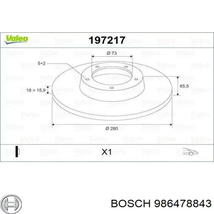 986478843 Bosch диск гальмівний передній