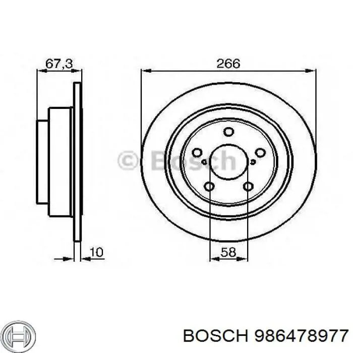 986478977 Bosch диск гальмівний передній