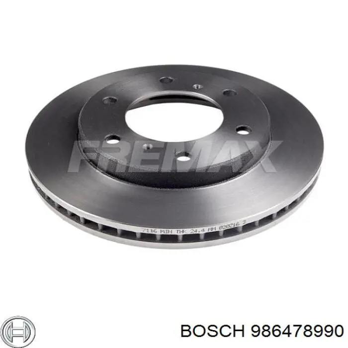 986478990 Bosch диск гальмівний передній