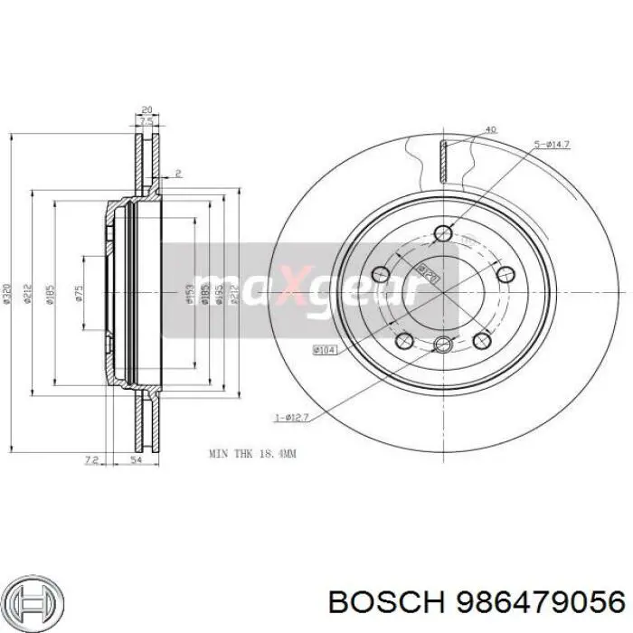 Гальмівні диски 986479056 Bosch