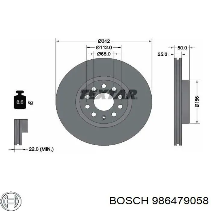 Гальмівні диски передні 986479058 Bosch