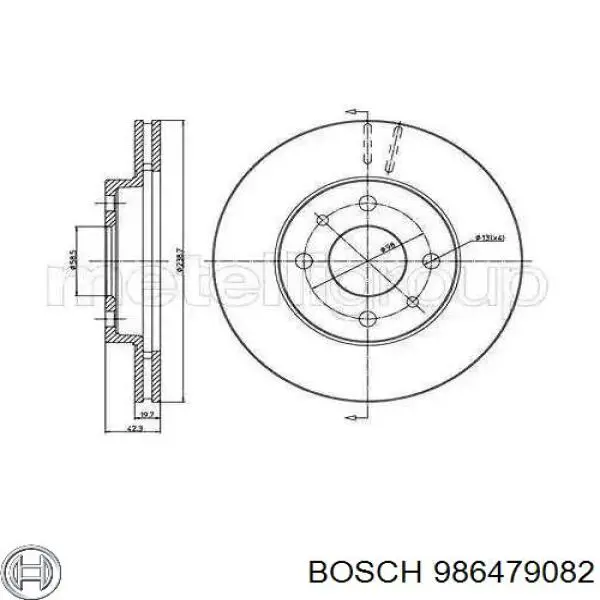 Диск гальмівний передній 986479082 Bosch