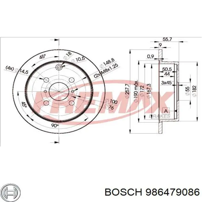 Гальмівні диски 986479086 Bosch