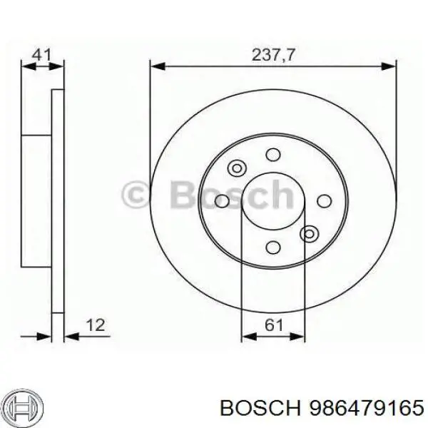 986479165 Bosch Гальмо дискове переднє
