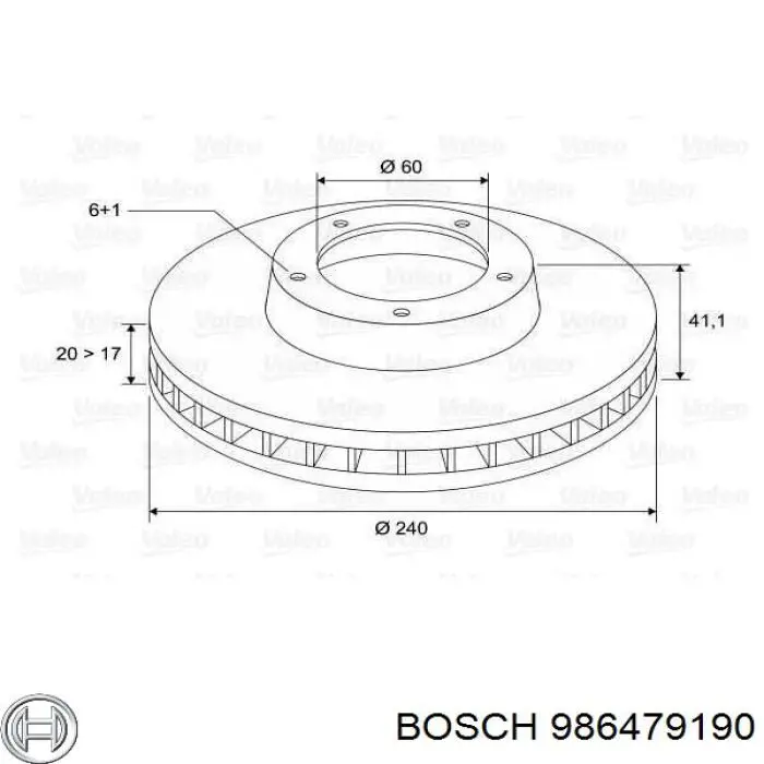 986479190 Bosch диск гальмівний передній