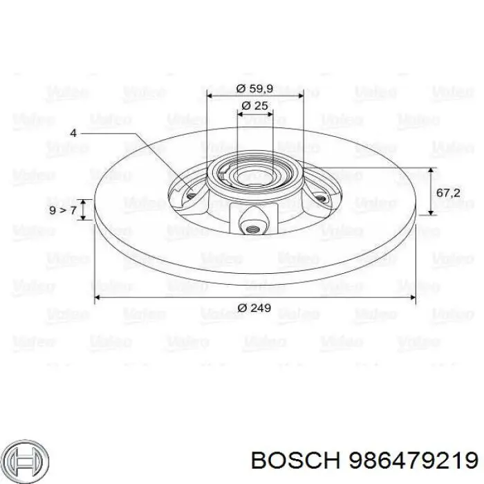 986479219 Bosch Дискові гальма