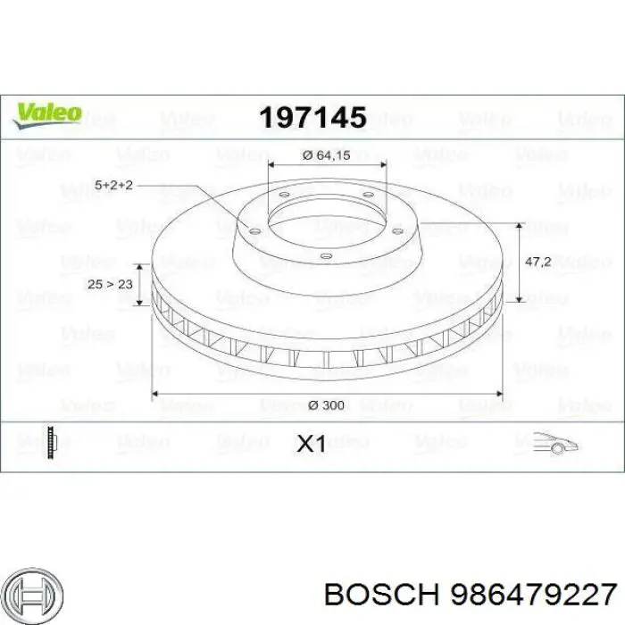 Диск гальмівний передній 986479227 Bosch