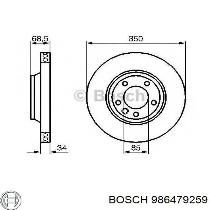 Купити 986479259 Bosch Диск заднього гальма