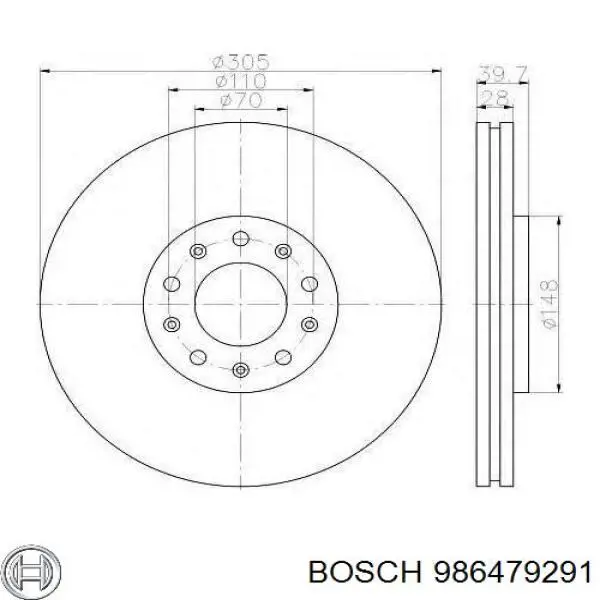 Гальмівні диски передні 986479291 Bosch
