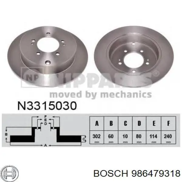 Задні дискові гальма Bosch 986479318 ціна, від 42.25 USD