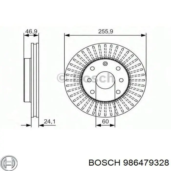 986479328 Bosch Гальмо дискове переднє