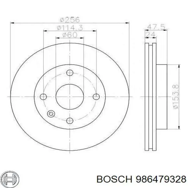 Диск переднього гальма Bosch 986479328 ціна, від 28.22 USD