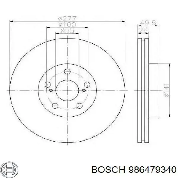 Гальмівні диски передні 986479340 Bosch