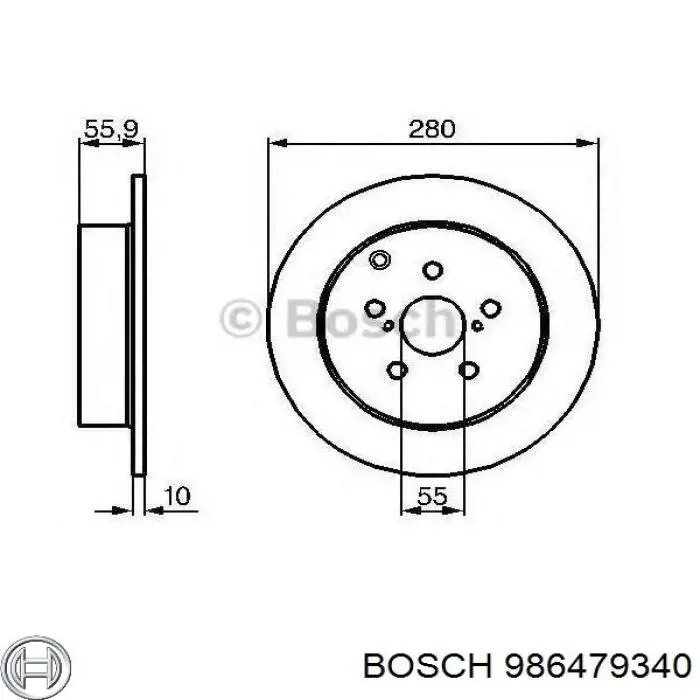 986479340 Bosch Гальмо дискове переднє