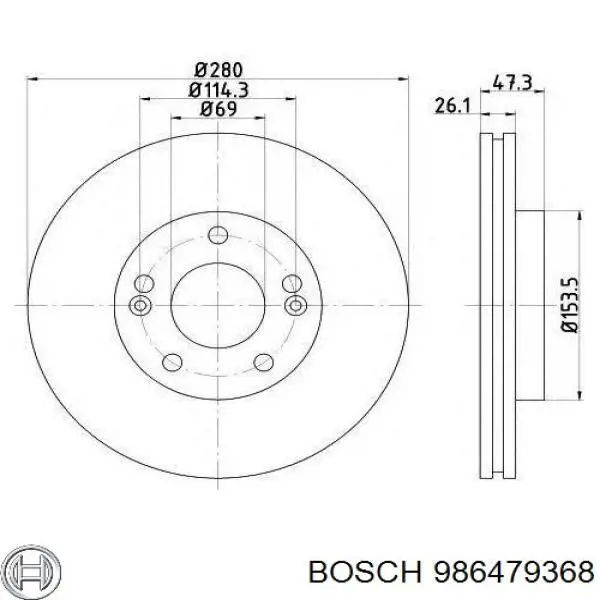 Купити 986479368 Bosch Ротор гальмівний
