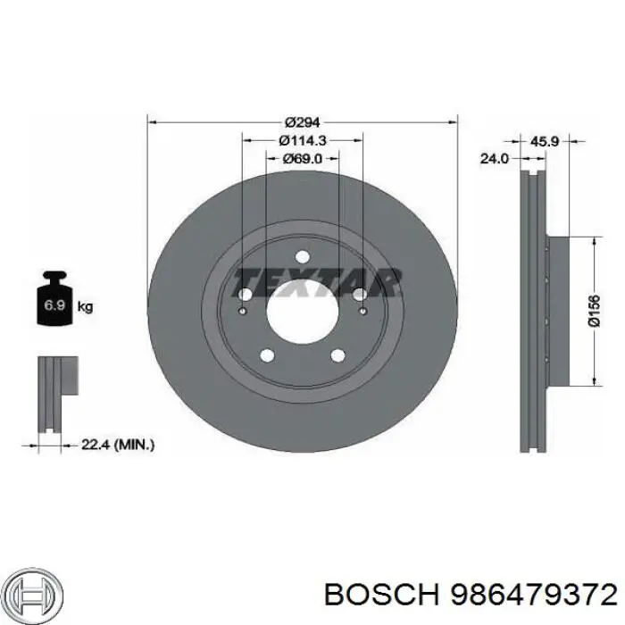 Гальмівні диски передні 986479372 Bosch