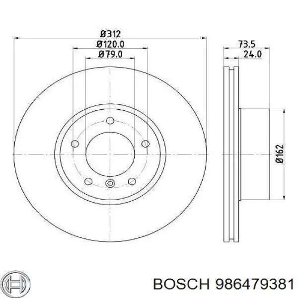 Купити 986479381 Bosch Ротор гальмівний