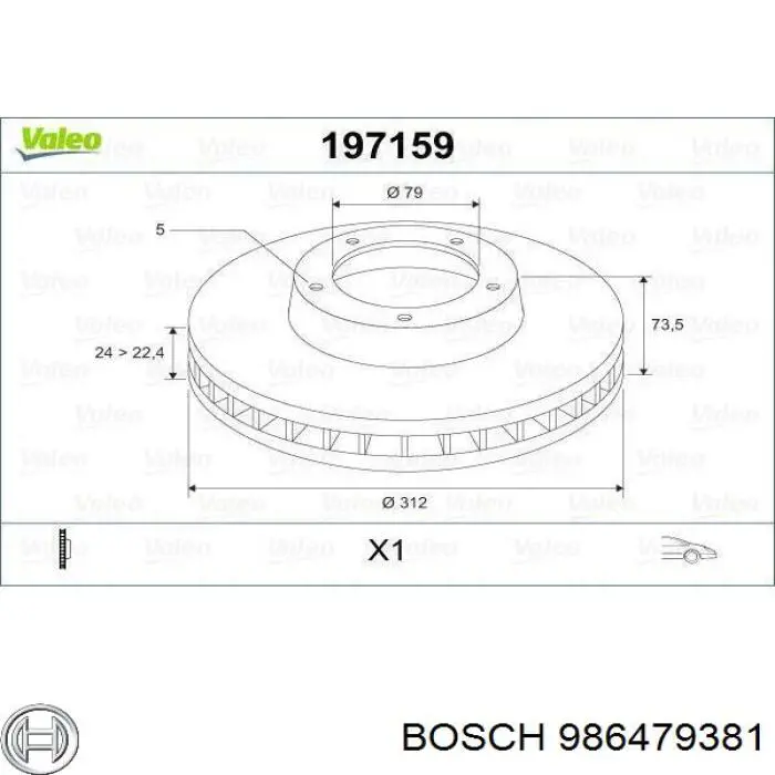 Диск переднього гальма Bosch 986479381 ціна, від 65.51 USD