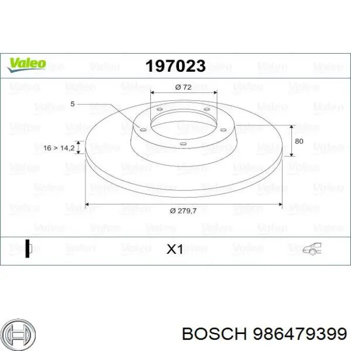 986479399 Bosch Дискові гальма
